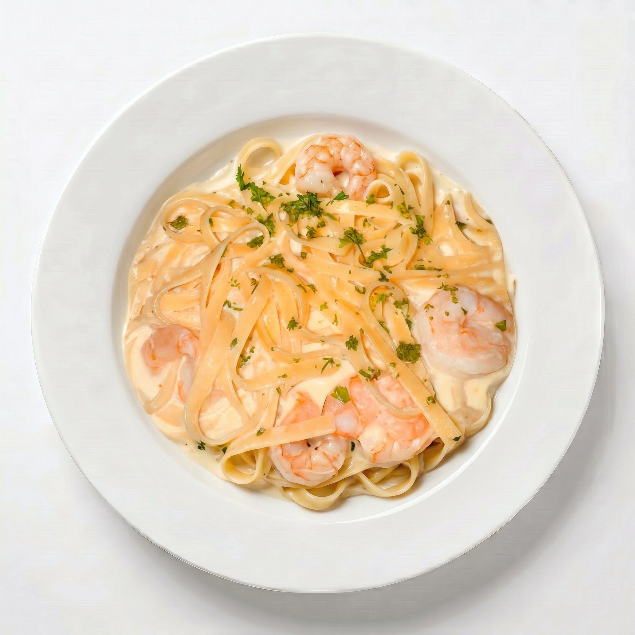 Fettuccine Alfredo with Shrimp.