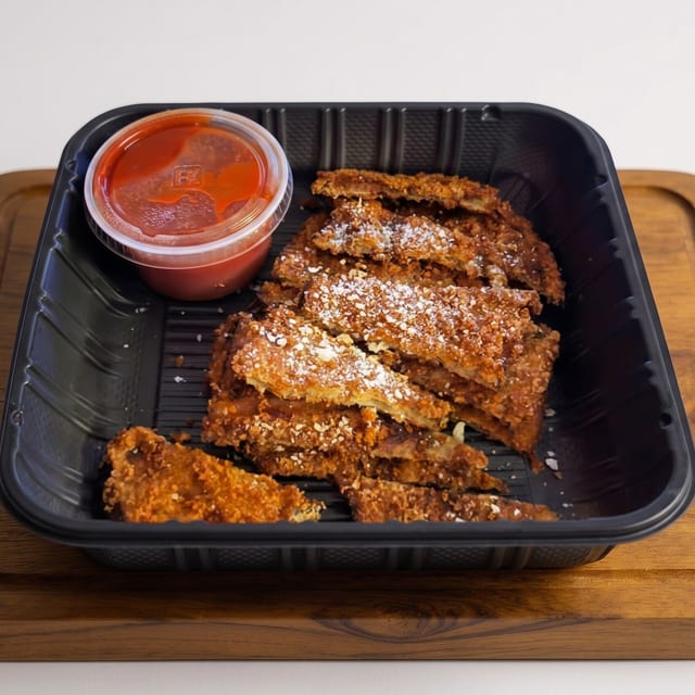 Fried Breaded Eggplant Chips.