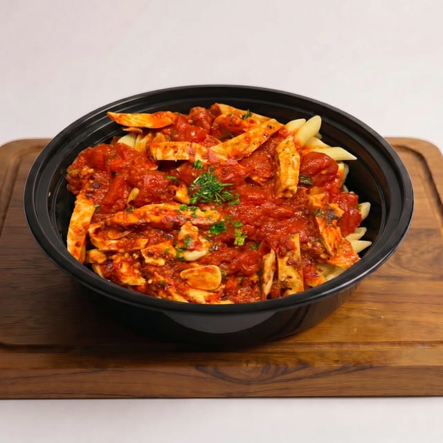 Pasta Arrabbiata with Chicken.